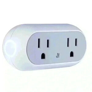 JONATHAN Y Wifi Controlled Dual Smart Plug color White